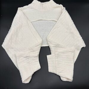 Sugar Moon Women’s Juniors Shrug Long Sleeve Mock Turtleneck Cream Size Medium